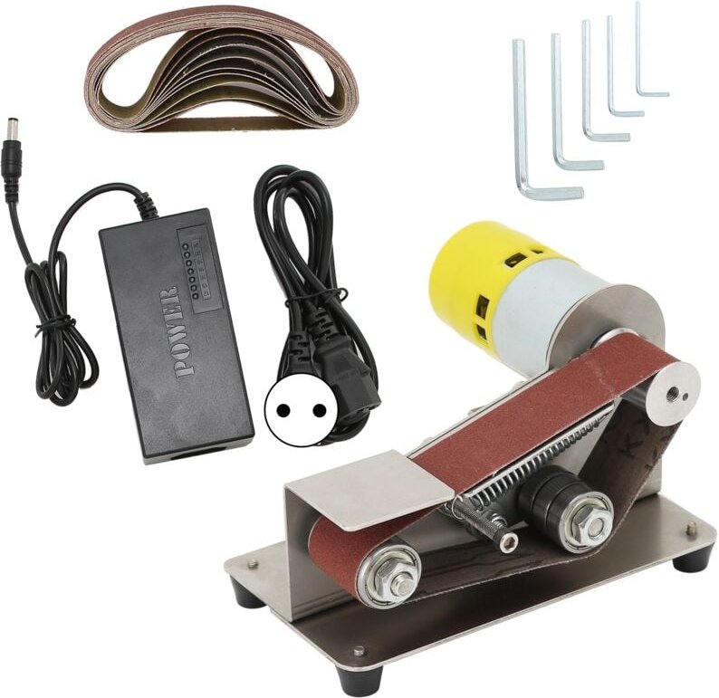 Mini-Elektro-Bandschleifer DIY-Polierschleifer Schärfer Schleifmaschine AC110-240V für Holzpolitur (EU-Stecker 220V 775 ...