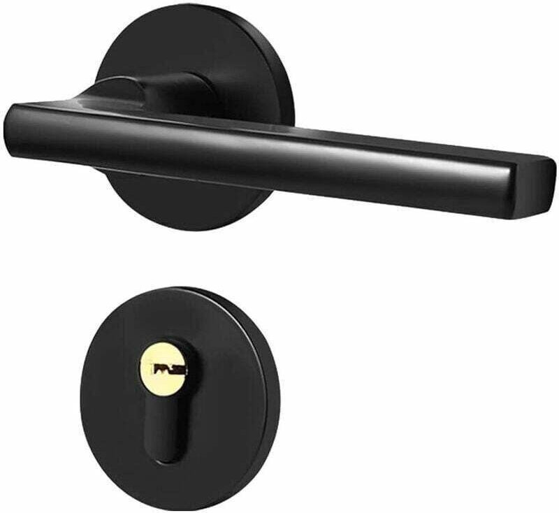 Türgriffhebel, XU, schwarzer Türgriff BB WC PZ Design, Innentürgriff aus Aluminium mit schlankem, modernem, rundem Desig...