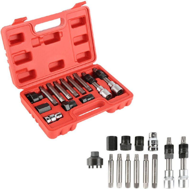Lichtmaschinen-Entfernungswerkzeug 13 Stück Set für Lichtmaschinen-Freilauf, Freilauf-Riemenscheiben-Abziehwerkzeug,