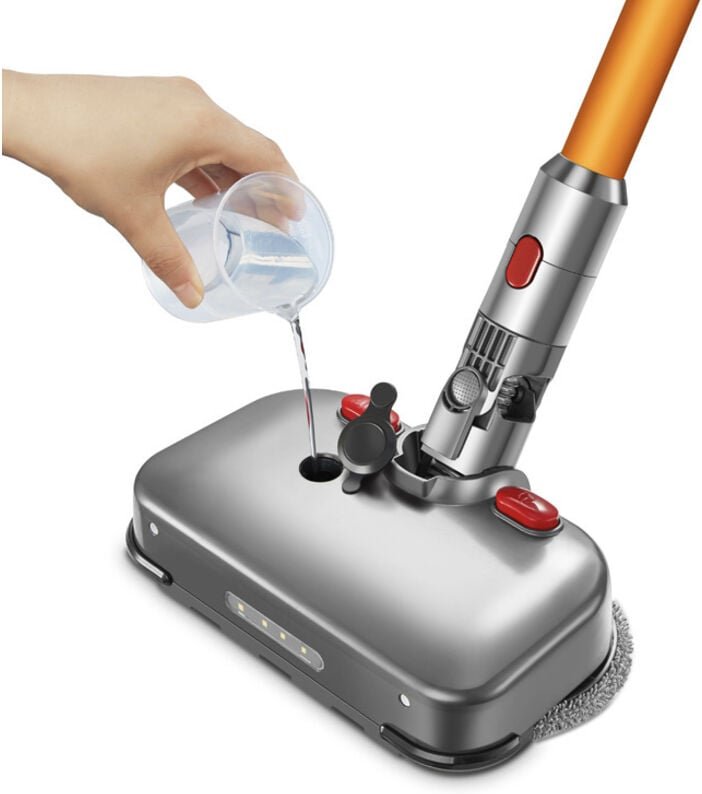 Moppkopf für DYSON V7 V8 V10 V11 Staubsauger, elektrisches Moppzubehör mit LED-Scheinwerfertank, 6 wiederverwendbare Mop...