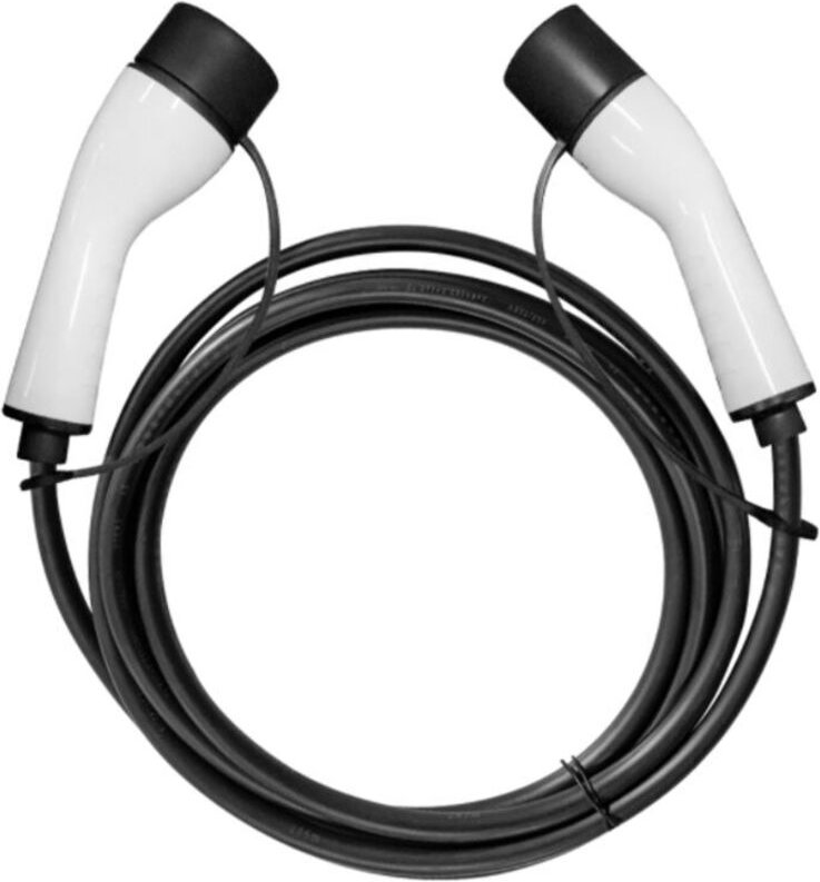 Dual-Ladegerät Typ 2 für Elektroautos – 3,5 kW, 16 A, 5 m Dreiphasen-Ladekabel, Euro-Euro-Adapter, IP55, PVC-Ummantelung...