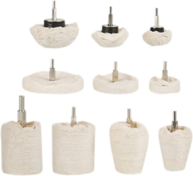 10-teiliges Polierscheiben-Set für Poliermopps, zum Schleifen und Polieren von Metall