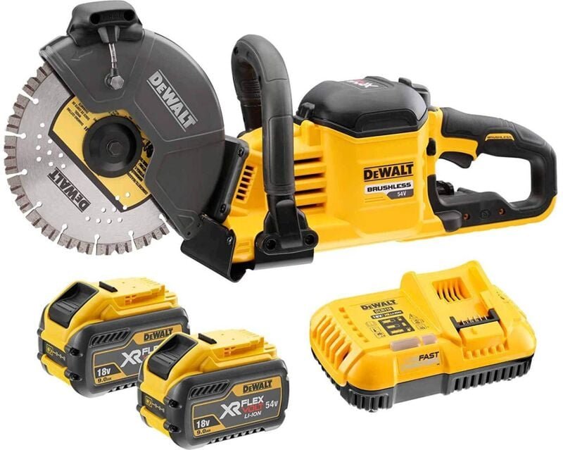 DeWALT DCS690X2 Akku Trennschleifer 54V / 9Ah FlexVolt - Ø 230 mm mit 2 Akkus & Ladegerät