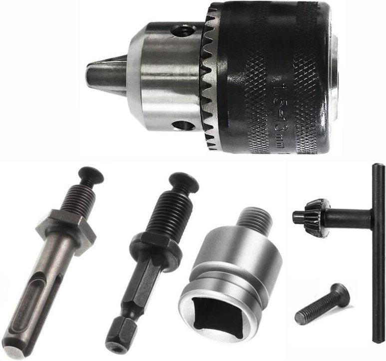 1,5–13 mm Bohrfutter 1/2–20 UNF mit SDS-plus-Adapter und Schraubenschlüssel, Bohrfutter-Schnellwechselfutter mit Schlüss...