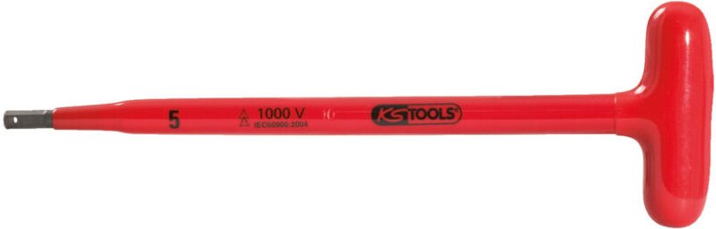Ks Tools T-Griff-Innensechskant-Stiftschlüssel mit Schutzisolierung, 5x250mm - 117.1681