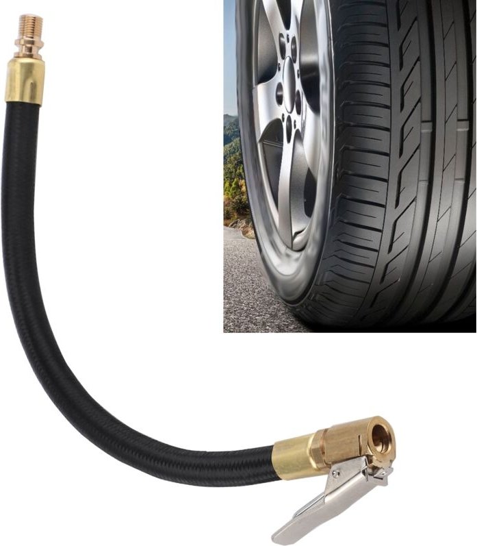 Dioche Aufblasadapter mit Verlängerungsschlauch, 300 Psi druckbeständiger Schlauch, freihändiges Aufpumpen für Auto, Mot...