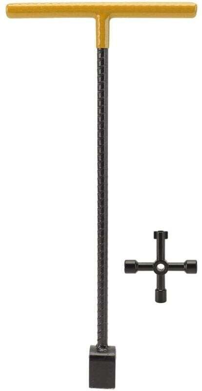 Clé Multifonctionnelle En T Pour Compteur D'eau Acier Outil 4 Voies Robinet Vanne Jaune