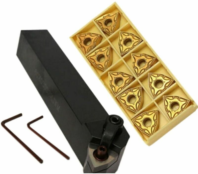 Drehmeißel, Tür, 20-mm-Drehmeißel für Tür-Set WNMG080404, Drehmeißel MWLNR2020K08 + 10 Hartmetall-Wendeschneidplatten WN...