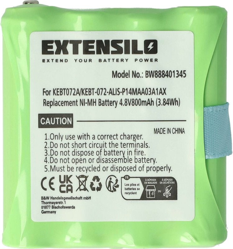 Extensilo - Akku kompatibel mit Motorola TLKR-T3, TLKR-T4, TLKR-T5, TLKR-T6, TLKR-T7 Funkgerät, Walkie Talkie (800mAh, 4...