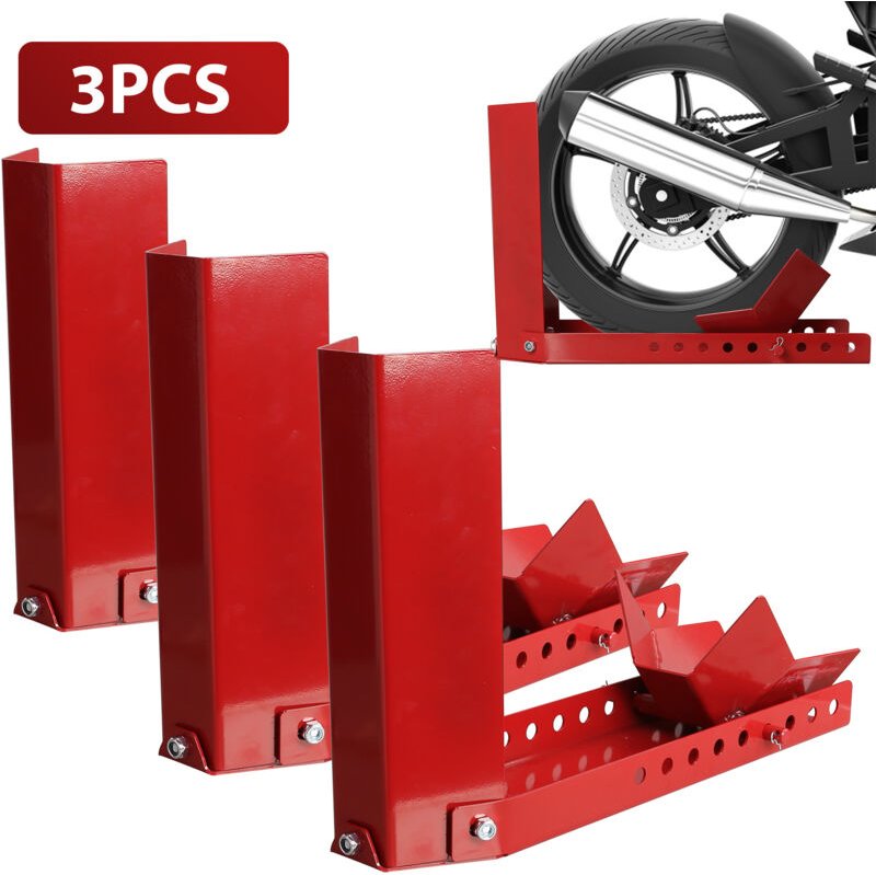 Randaco Montageständer Motorrad Motorradwippe vorne Motorradständer Wippe Transportständer Vorderrad 3 Stücks