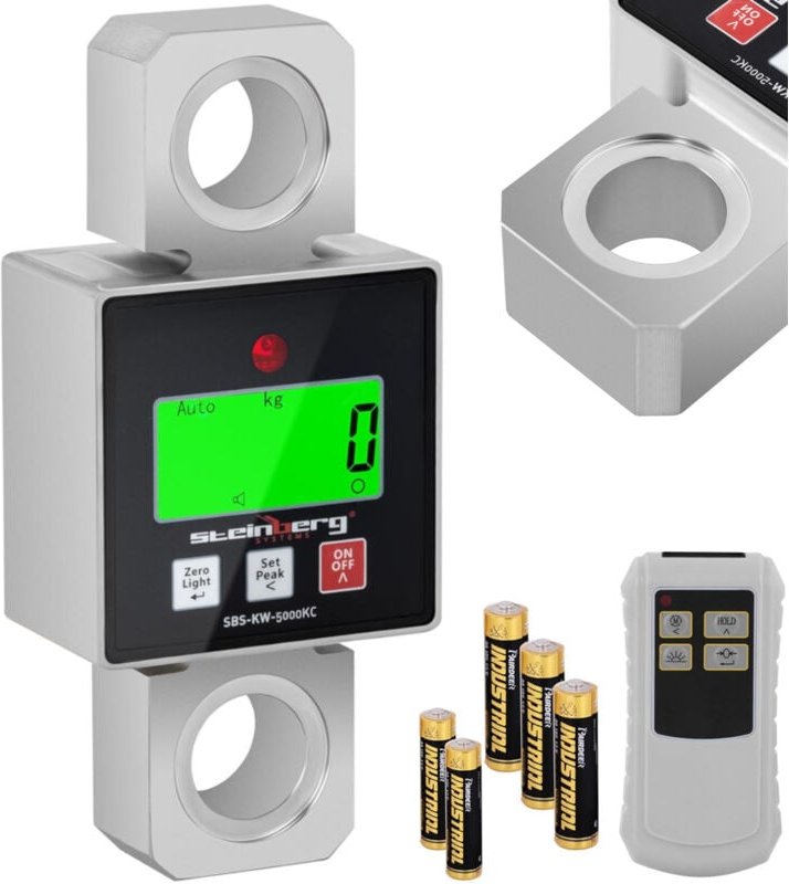 Steinberg Systems - Zugkraftmessgerät Hängewaage Kranwaage Zugwaage Hebewaage 5.000 kg lcd Display