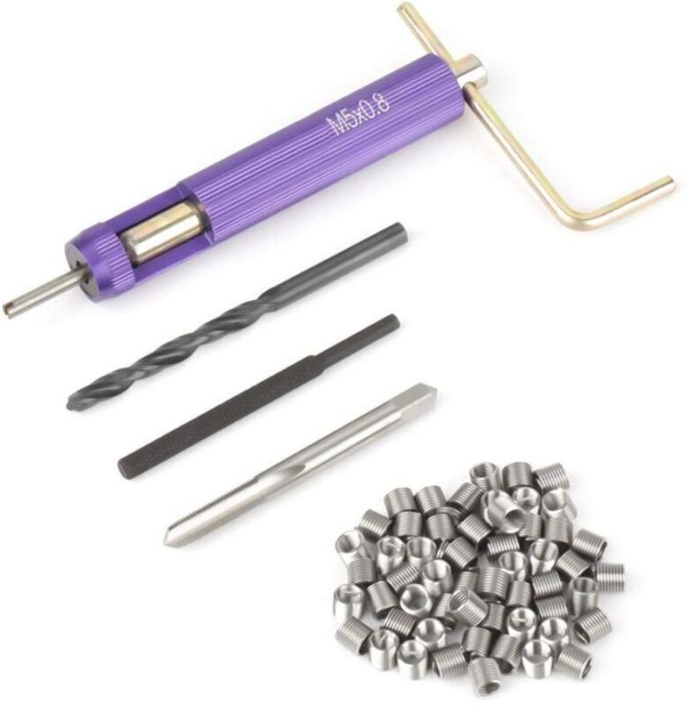 Ej.life - 50pcs Gewindeeinsätze Gewindereparatur-Einbausatz, Handwerkzeugsätze Integrierte Werkzeugsätze Edelstahl-Helic...