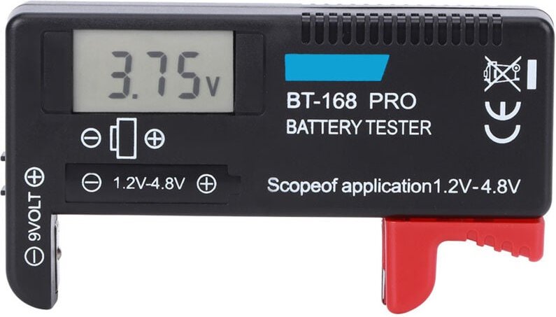 Jeffergarden Digitaler Batterietester, ABS-Material, tragbarer Tester mit präziser Anzeige für 1,2- bis 4,8-Volt- und 9-...