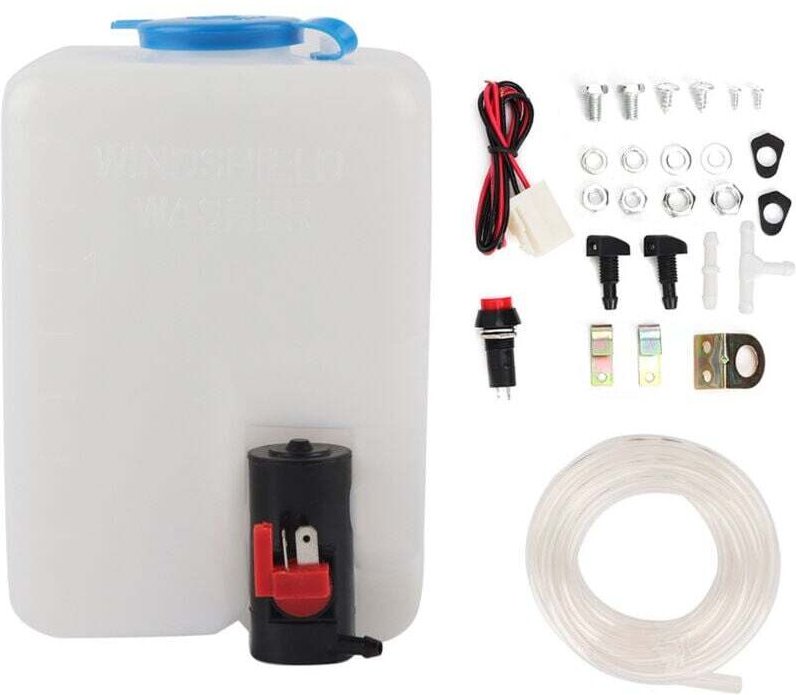 Universelles Scheibenwaschset, 12-V-Reinigungspumpe, 1,8-Liter-Wischwasserbehälter