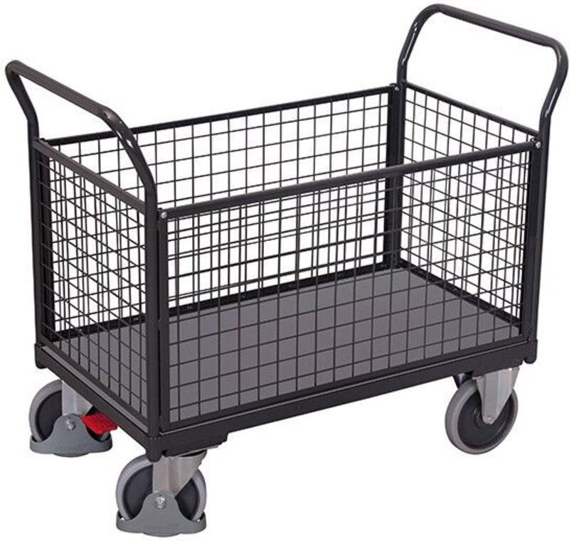 VARIOfit Vierwandwagen mit Drahtgitter 850x450mm Anthrazitgrau RAL 7016