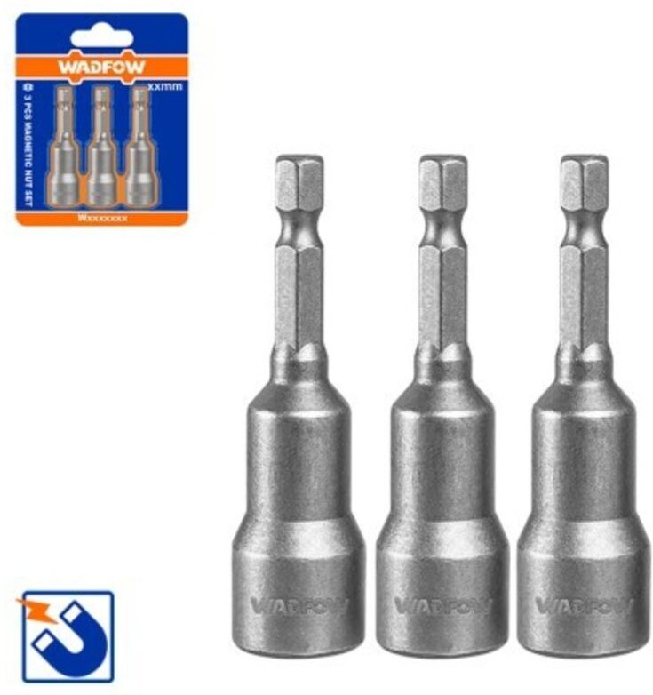 Tolsen 3-teiliger magnetischer Sechskant-Steckschlüsselsatz - 13 mm - WADFOW