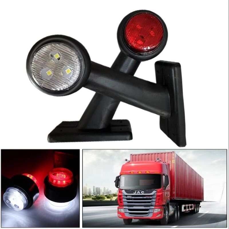 Satz mit 2 Anhänger-Leuchtweiten, 2 x 8 LED, 12 V, weiß und rot, für Anhänger, LKW, Wohnwagen, 15 cm