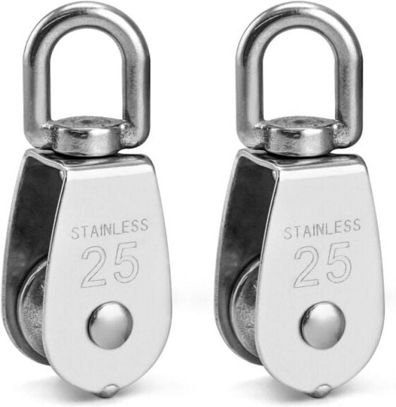 2 Stück 304 Edelstahl-Riemenscheibe M25 Heberolle Laderolle, Edelstahl-Lastrolle