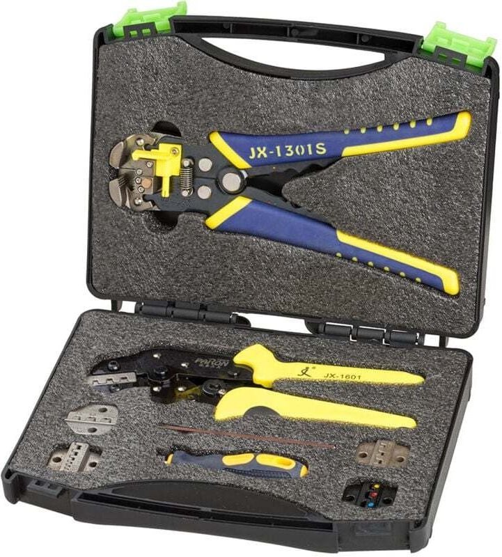 11-teiliges Crimpwerkzeug-Set – Ratschen-Crimpwerkzeug für Schrumpfschläuche, Nylon-isolierte, nicht isolierte, Aderendh...