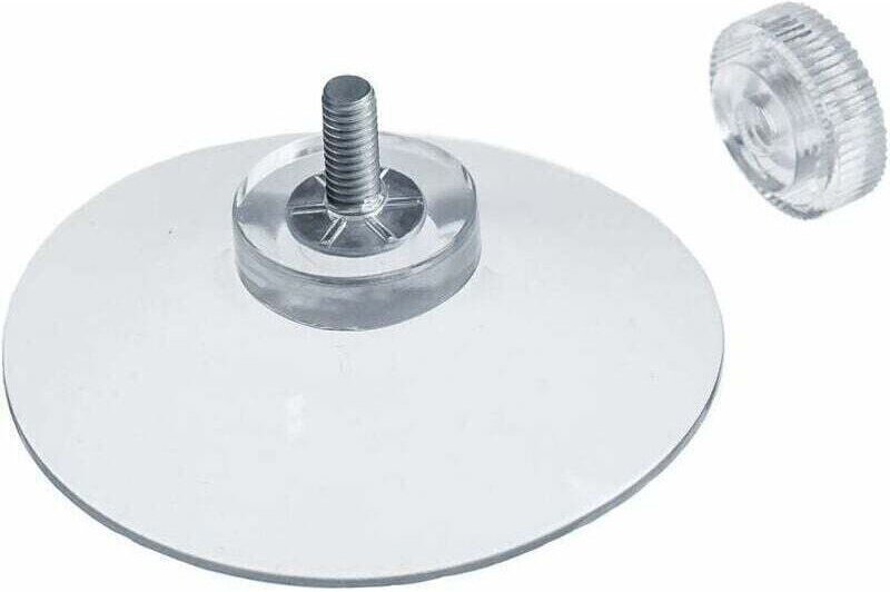 Saugnäpfe Ø 50 mm mit M4x10-mm-Gewinde und Rändelmuttern, transparent – Hergestellt in Deutschland