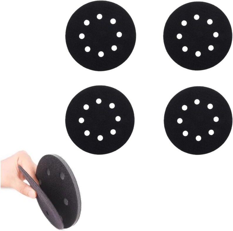 4 Stück Polierpads, Schwamm Interface Pad, Polierschwamm 125mm Klett, Schleifpad für Exzenterschleifer Schleifteller Pol...