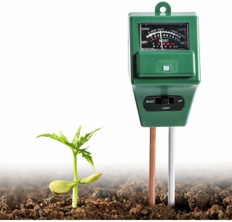 Shining House - 3-in-1-Solid-PH-Bodentester, Licht- und Säure-pH-Tester, Bodenfeuchtigkeitstester-Sensor-Kit, für