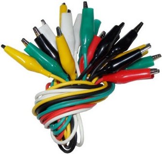 Farbige Kabel mit Krokodilklemmen (10 Stück) C-6091