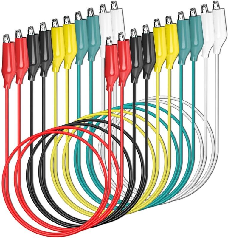 CCYKXA Krokodilklemmen mit doppeltem Ende, für elektrische Schaltungsverbindungen, elektrische Tests, 5 Farben, 10 Stück