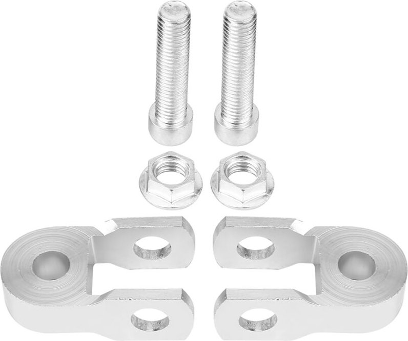 Eosnow 2 Stück Universal Motorrad Hinterradstoßdämpfer Riser Höhenverlängerung Silber mit Schraube