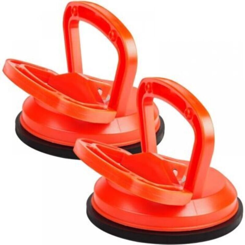 2 Stück Saugnäpfe 40 KG Vakuumsauger Orange Durchmesser 115 mm für Fliesen, Glas, Holz