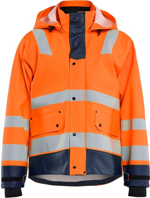 Hochsichtbare Regenjacke Niveau 3 4327 - Neonorange/Marine XXXL