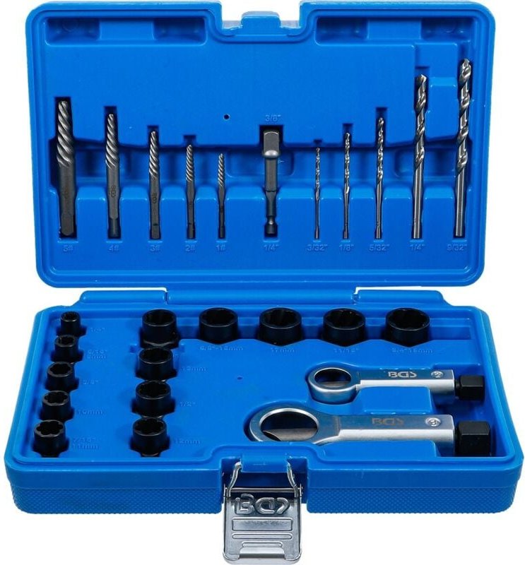 Spiral-Profil-Steckschlüssel-Einsatz / Schraubenausdreher und Mutternsprenger-Satz 26-tlg.
