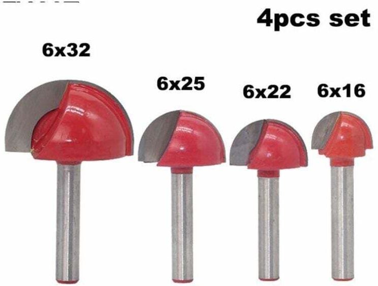 Schaft-Fräskern-Kastenfräser CNC-Rundnutfräser Holzbearbeitungswerkzeuge 16 mm/22 mm/25 mm/32 mm (4 Stück)