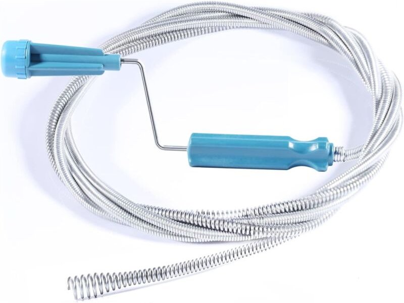 Abflussreinigungsspirale – 3 m x 6 mm – Spirale – Abflussreiniger – Mit Bohrspitze – Abflussspirale – Extra dünn – Spira...
