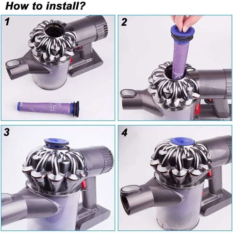 3er-Pack Ersatz-Vorfilter für Dyson V6 V7 V8 DC58 DC59 DC61 DC62 DC74