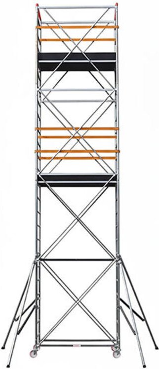 Rollgerust aus Stahl - 2 Bühnen - Max. Arbeitshöhe 7,78m - POKER-HD-4-BR