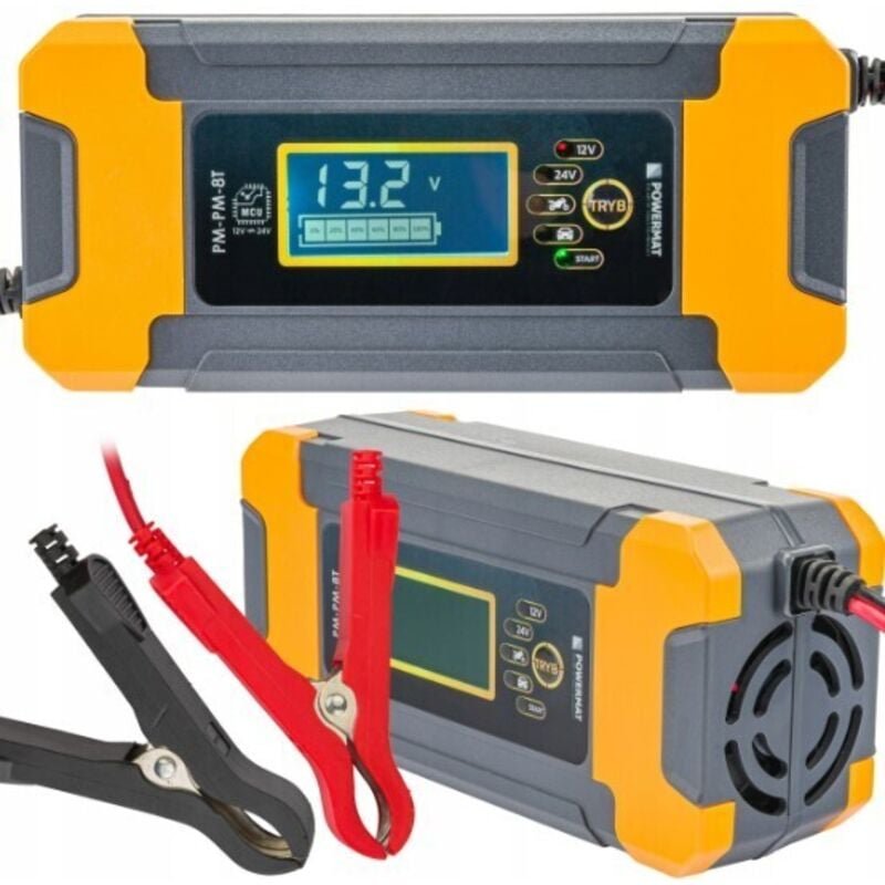 Batterieladegerät 12V/24V, KFZ Ladegerät Auto Intelligentes Batterie Ladegerät Akku für Autos Motorräder PKW LKW Automat...