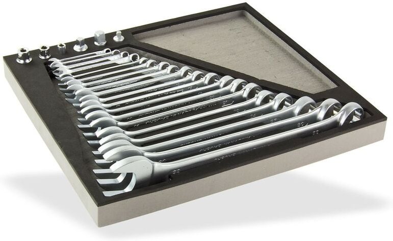 Werkzeugeinlage Werkstattwagen Schubladen Maulringschlüssel Satz 25-teilig - ADB