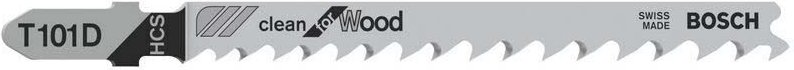 Bosch - Stichsägeblatt t 101 d Clean for Wood, 3er-Pack - 2608630558