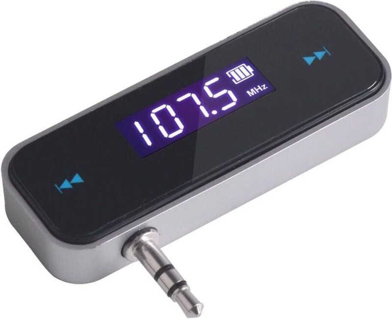 FM-Autoradio-Adapter, drahtloser Sender mit eingebauter 3,5-mm-Aux-Schnittstelle für iPhone 6s, 5, SE, iPod, iPad, Smart...