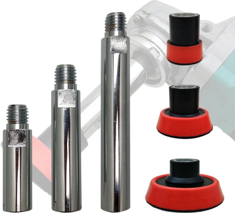 Winkelschleifer-Verlängerung mit 5/8"-11-Gewinde, Stützteller, 3", 4" und 5,5" Pleuelstange mit 1", 2" und 3" Poliertell...