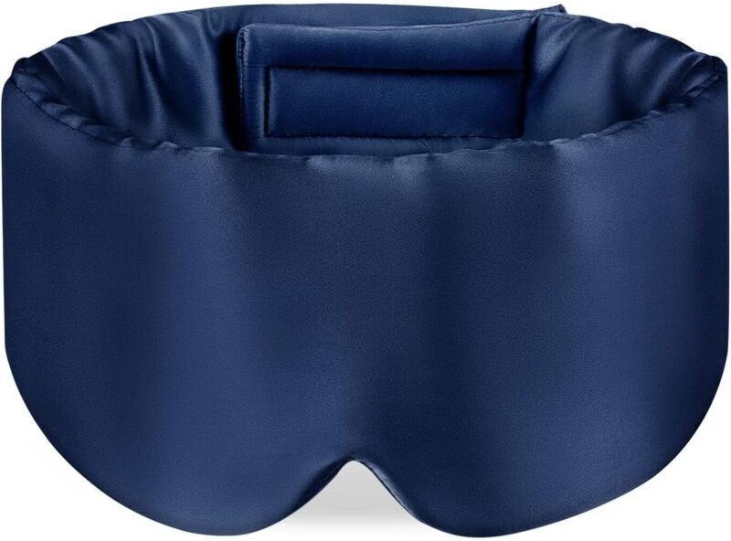 Schlafmaske aus Maulbeerseide mit verstellbarem Kopfband für Damen und Herren, große Schlafmaske und Kopfband zum Schlaf...