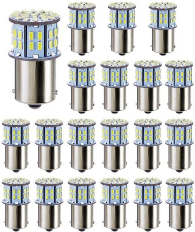 Tlily - 20 x LED-GlüHbirnen für Superhelle 3014 50-SMD--1156-1141-1003-BA15S-GlüHbirnen -AnhäNger-Bootskoffer
