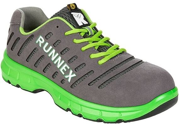 RUNNEX® S1P ESD-Sicherheitshalbschuhe FlexStar grau/ grün 5170 Gr.47
