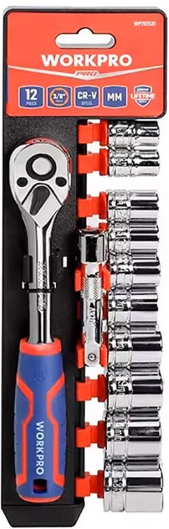 Set mit 12 x Workpro 3/8 ́ ́ Steckschlüsseln