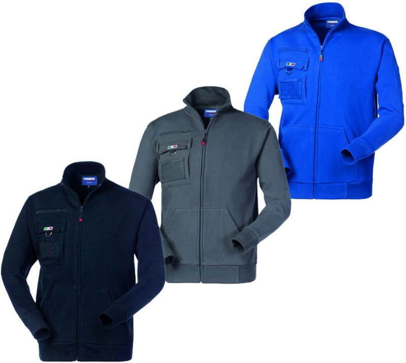 Rossini Quebec Arbeits-Sweatshirt mit langem Reißverschluss - XXL - Blau