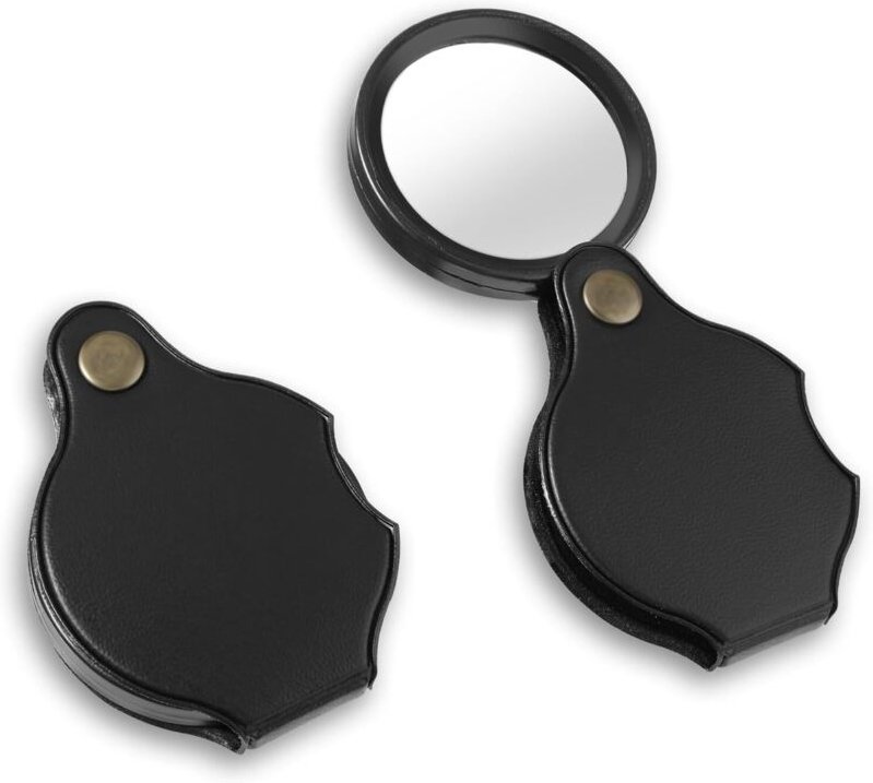 Set mit 2 Mini-Taschenlupen (10-fache Vergrößerung) – Faltbare Leselupe – Kleine Lupe zum Lesen von Büchern, Zeitungen, ...