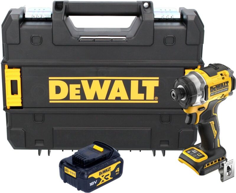 DeWalt DCF 860 NT Akku Schlagschrauber 18 V 282 Nm 1/4" Brushless + 1x Akku 4,0 Ah + TSTAK - ohne Ladegerät