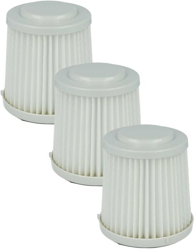3x Faltenfilter kompatibel mit Black & Decker Dustbuster Flexi PD1800EL Staubsauger - Filter, Patronenfilter, schwarz we...