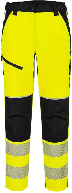 Stretch-Hose Hv Damen Pw3 – Größe S – Gelb/Schwarz – Portwest
